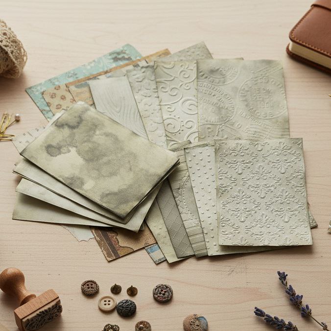 Kit papéis vintage para scrapbook A6
