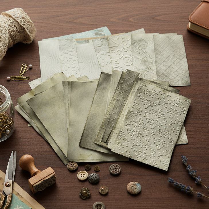 Kit papéis vintage para scrapbook A6