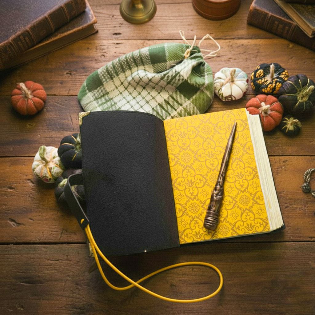 Diário Medieval Harry Potter, Folhas Envelhecidas, Casas de Hogwarts