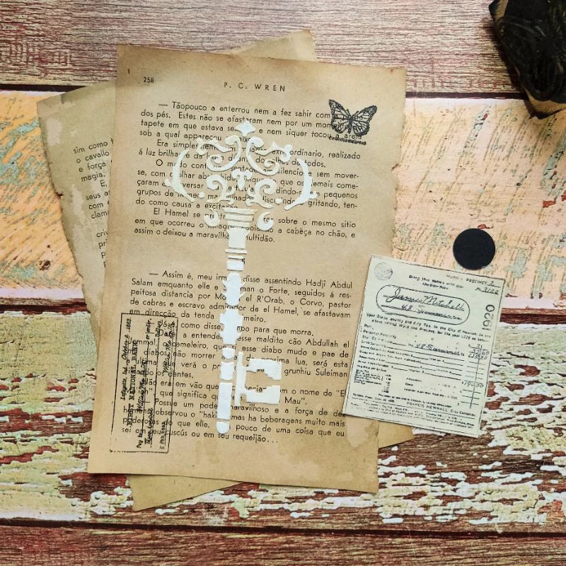 Folhas Envelhecidas de livro antigo, para Scrapbook, Agendas e Journal®